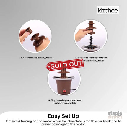 Kitchee 3 Tier Mini Chocolate Fountain Fondue Electric Machine - Appliances > Kitchen Appliances > Kitchen Appliance