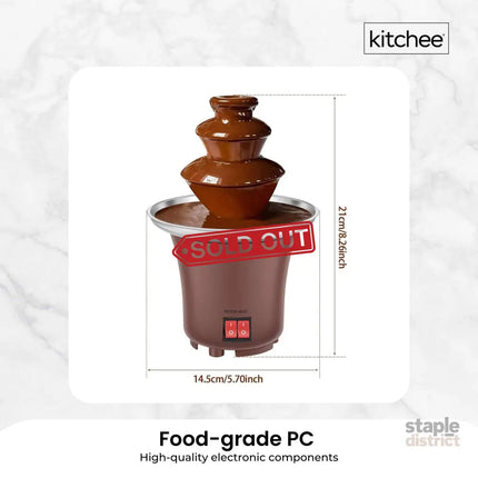 Kitchee 3 Tier Mini Chocolate Fountain Fondue Electric Machine - Appliances > Kitchen Appliances > Kitchen Appliance