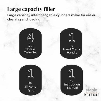 Kitchee 7L Manual Horizontal Sausage Filler - Stainless Stuffer Meat Press Machine - Appliances > Kitchen Appliances >