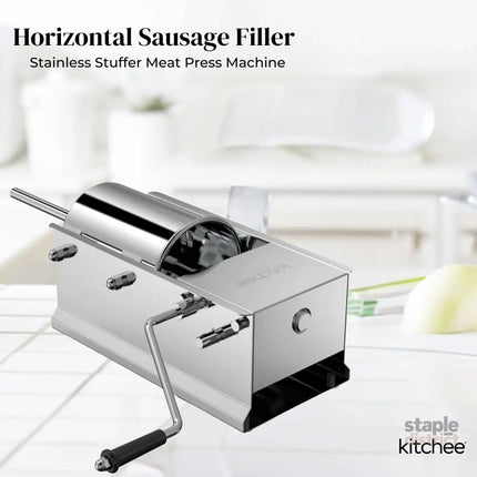 Kitchee 7L Manual Horizontal Sausage Filler - Stainless Stuffer Meat Press Machine - Appliances > Kitchen Appliances >