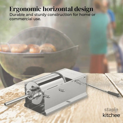 Kitchee 7L Manual Horizontal Sausage Filler - Stainless Stuffer Meat Press Machine - Appliances > Kitchen Appliances >