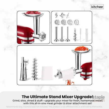 Kitchee Meat Food Grinder Sausage Attachment - Compatible with KitchenAid Mixers - Appliances > Kitchen Appliances >