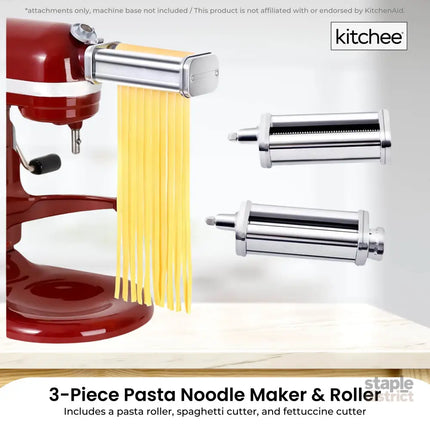 Kitchee Pasta Noodle Maker Roller Cutter Attachments - Compatible with KitchenAid Mixer - Appliances > Kitchen