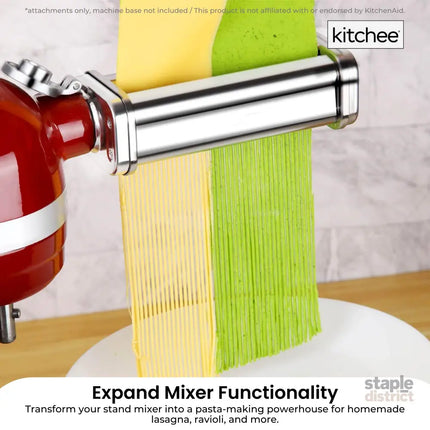 Kitchee Pasta Noodle Maker Roller Cutter Attachments - Compatible with KitchenAid Mixer - Appliances > Kitchen