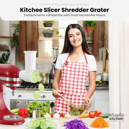 Kitchee Slicer Shredder Grater 3 Attachments - Compatible with KitchenAid Mixer - Appliances > Kitchen Appliances >