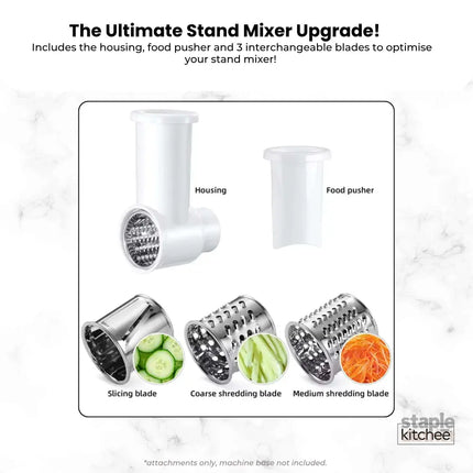 Kitchee Slicer Shredder Grater 3 Attachments - Compatible with KitchenAid Mixer - Appliances > Kitchen Appliances >