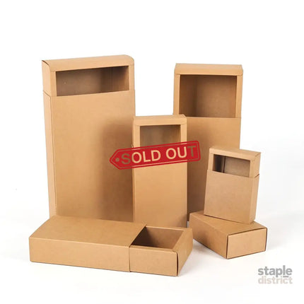 Kraft Paper Drawer Box Packaging Gift Storage Organiser Small Kraft Boxes - 18x11x4cm - Commercial > Packaging >
