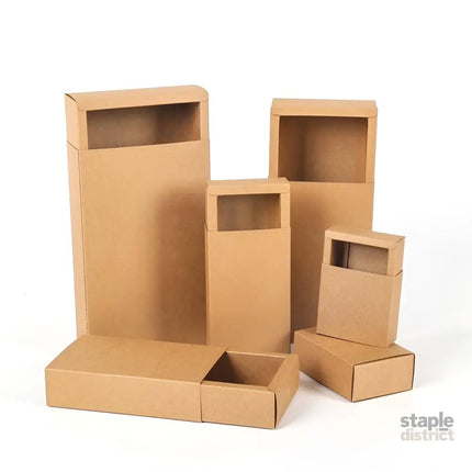 Kraft Paper Drawer Box Packaging Gift Storage Organiser Small Kraft Boxes - 25x8x4cm - Commercial > Packaging > Postage