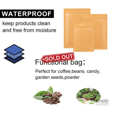 Kraft Paper Mylar Storage Self Seal Packing Pouches Aluminum Foil Packaging Bag - 6*8cm - Commercial > Packaging >