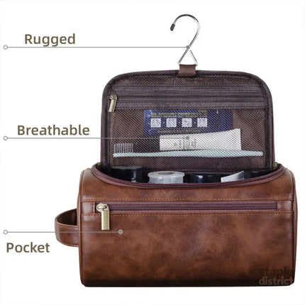Large Capacity Waterproof Travel Toiletry Bag Cosmetic Organizer Multifunctional - Brown - Health & Beauty > Cosmetic