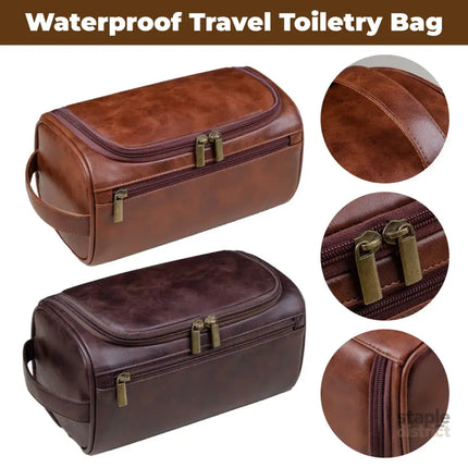 Large Capacity Waterproof Travel Toiletry Bag Cosmetic Organizer Multifunctional - Brown - Health & Beauty > Cosmetic
