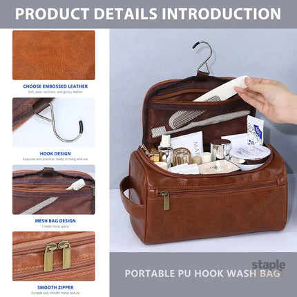 Large Capacity Waterproof Travel Toiletry Bag Cosmetic Organizer Multifunctional - Brown - Health & Beauty > Cosmetic