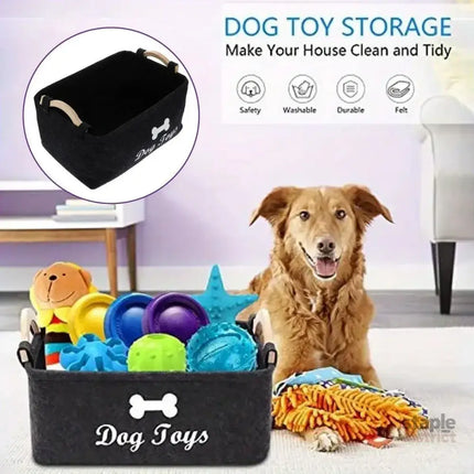 Large Felt Storage Basket for Dog Toys Dirty Clothes Sundries Home Organizer - Baby & Kids > Kid’s Furniture > Toy Boxes