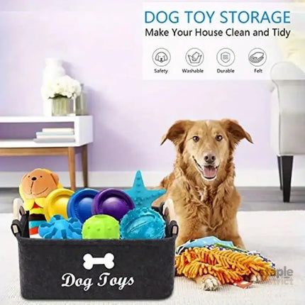 Large Felt Storage Basket for Dog Toys Dirty Clothes Sundries Home Organizer - Baby & Kids > Kid’s Furniture > Toy Boxes