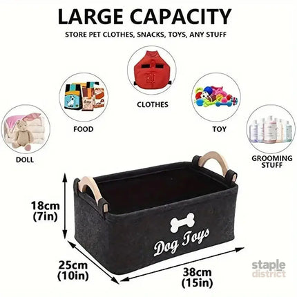 Large Felt Storage Basket for Dog Toys Dirty Clothes Sundries Home Organizer - Baby & Kids > Kid’s Furniture > Toy Boxes