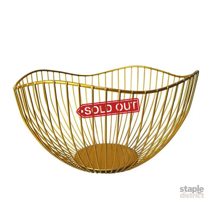 Large Iron Fruit Storage Basket Home Decor Snack Candy Plate Living Room Basket - Black - Commercial > Packaging >