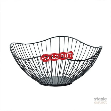 Large Iron Fruit Storage Basket Home Decor Snack Candy Plate Living Room Basket - Black - Commercial > Packaging >