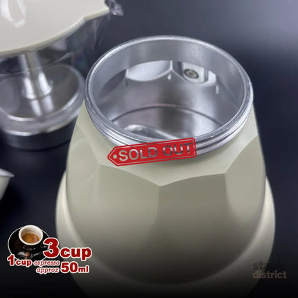 Latest Styles Electric Aluminum Espresso Moka Coffee Maker 3cups Italian Classic - Cream - Appliances > Kitchen