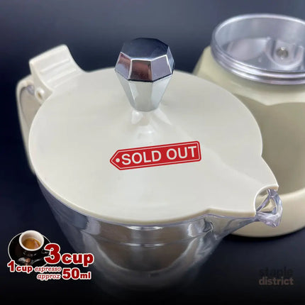 Latest Styles Electric Aluminum Espresso Moka Coffee Maker 3cups Italian Classic - Cream - Appliances > Kitchen