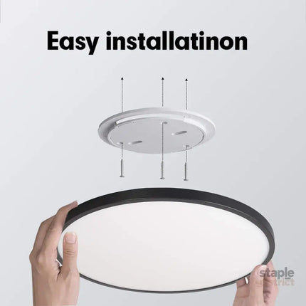 LED Ceiling Light Fixture Natural Light 28W 4500K,Black - Home & Garden > Lighting > Ceiling Lights