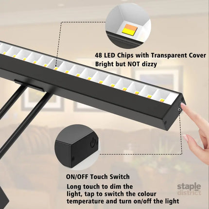 Picture Light Battery Operated 16in Wireless Art Light for Paintings Color Temperature Adjustable Dimmable Battery