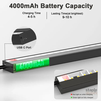 Picture Light Battery Operated 16in Wireless Art Light for Paintings Color Temperature Adjustable Dimmable Battery