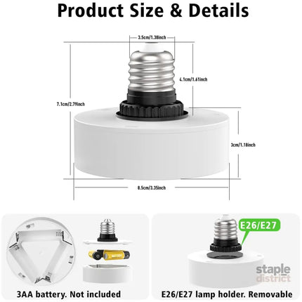 LED Puck Lights with Remote Battery Powered RGB Puck Light for E27 Chandelier,Dimmable Puck Light for Table Lamp