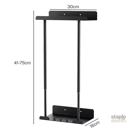 Levede Adjustable Towel Rack 3 Hooks Bathroom Towel Storage Holder Wall Mounted-2050059022261948418