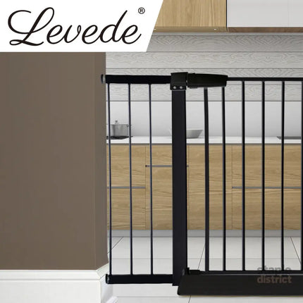 Levede Baby Safety Gate Adjustable Pet Black 20cm Extension-2006733311191420934