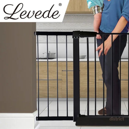 Levede Baby Safety Gate Adjustable Pet Black 30cm Extension-2018816616447479814