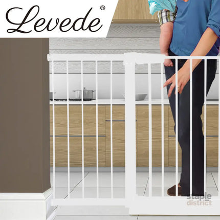 Levede Baby Safety Gate Adjustable Pet White 45cm Extension-2018816650576531462