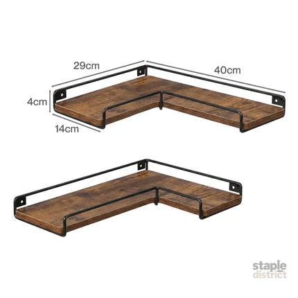 Levede Floating Shelf DIY Corner Wall Shelf 2Pcs Storage Display Rack Bedroom-2050059024665284610