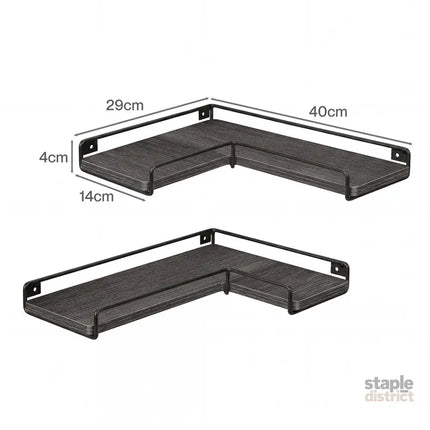 Levede Floating Shelves 2Pcs DIY Corner Wall Shelf Storage Display Rack Bedroom-2050059024489123842