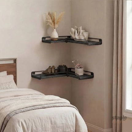 Levede Floating Shelves 2Pcs DIY Corner Wall Shelf Storage Display Rack Bedroom-2050059024489123846