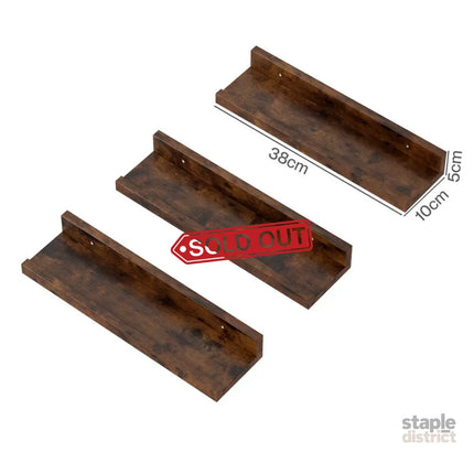 Levede Floating Shelves 3 Pack Wall Mounted Wood Storage Display Rack Room Decor-2050056792897097730