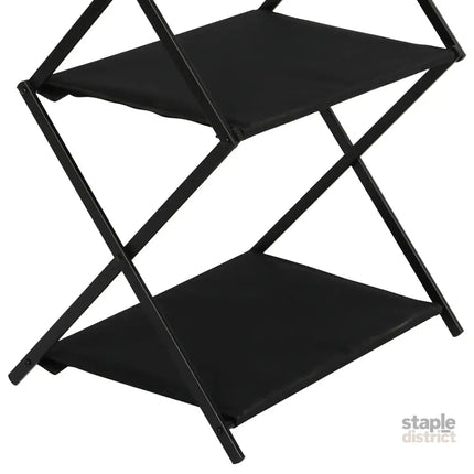 Levede Foldable Camping Storage Shelves 2 Layer with Hooks Black-2029387242820210691
