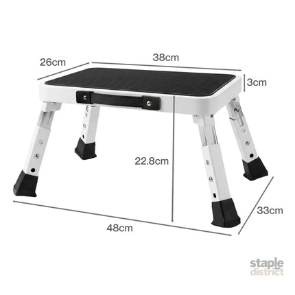 Levede Folding Aluminium Step Stool 150kg 3 Height Adjustable Portable Multi-Use-2050059014036918274