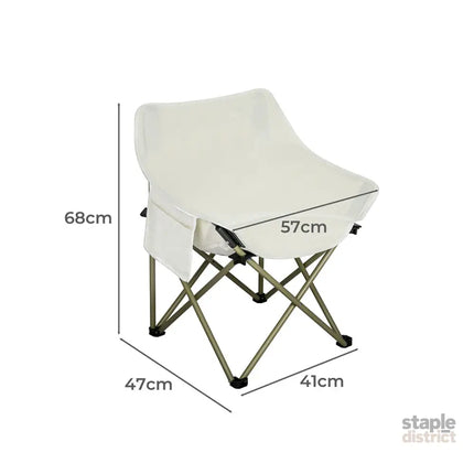 Levede Folding Camping Moon Chair Lightweight Beige-2018816695149400066