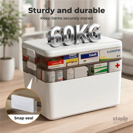 Levede Medical Storage Box Three Layer Medicine Case-2050056827550437379