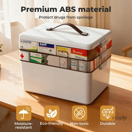 Levede Medical Storage Box Three Layer Medicine Case-2050056827550437381
