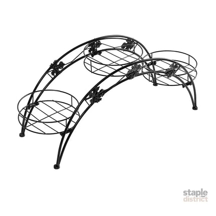 Levede Plant Stand Outdoor Indoor Metal Black-2018816657631350785