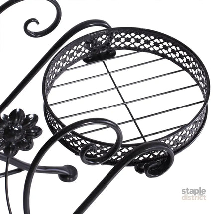Levede Plant Stand Outdoor Indoor Metal Black-2018816658419879940