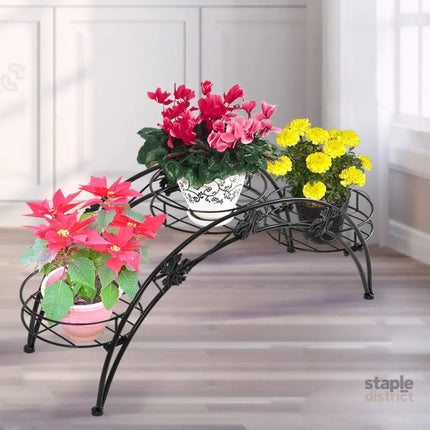 Levede Plant Stand Outdoor Indoor Metal Black-2018816657631350791