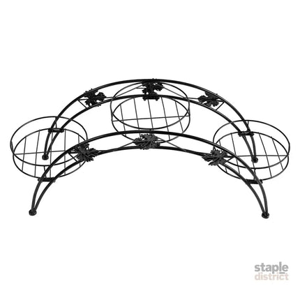 Levede Plant Stand Outdoor Indoor Metal Black-2018816657631350784
