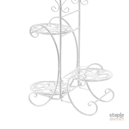 Levede Plant Stand Outdoor Indoor Metal White-2006732928452792325