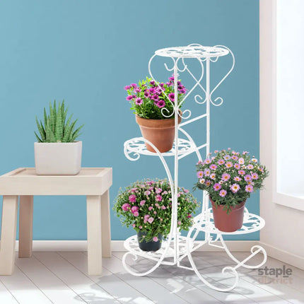 Levede Plant Stand Outdoor Indoor Metal White-2006732928452792327