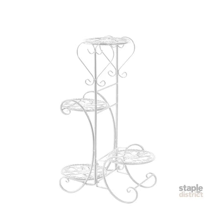 Levede Plant Stand Outdoor Indoor Metal White-2006732928452792321