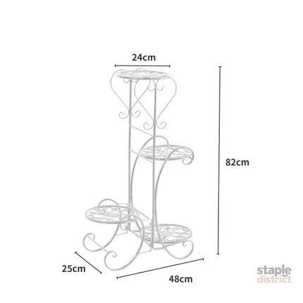 Levede Plant Stand Outdoor Indoor Metal White-2006732928452792322