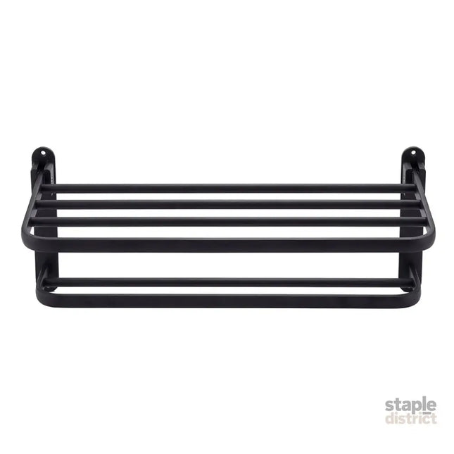 Levede Towel Rack Bathroom 2 Bars Rail Holder Wall Mounted Storage Shelf Black-2050059022438109185
