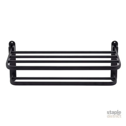 Levede Towel Rack Bathroom 2 Bars Rail Holder Wall Mounted Storage Shelf Black-2050059022438109185
